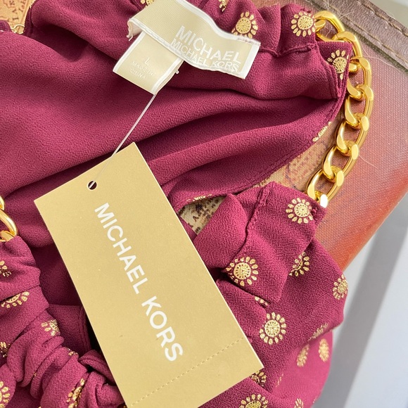 Michael Kors women Halter top size L, NEW Color Burgundy - Picture 9 of 11